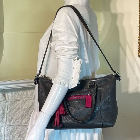 Coach 21140 Textured Leather Legacy Satchel Shoulder Bag - Picture 4 of 16